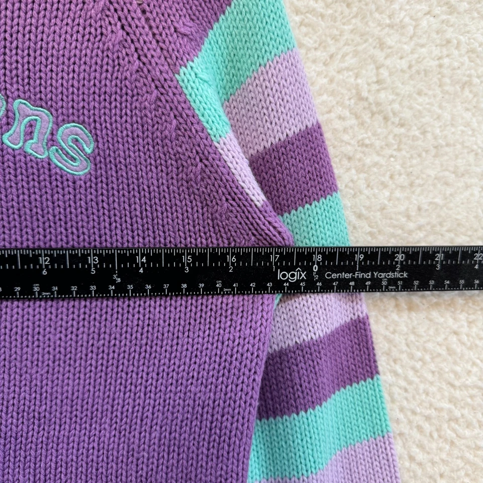 Y2K Vintage Mudd Turtleneck Sweater XS Small Purple Stripe Knit Kidcore Retro - Image 4 of 4
