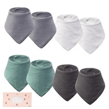 8 PCS Muslin Baby Bandana Drool Bibs 100 Cotton Absorbent For Newborns