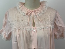 NOS Vintage Barbizon Slendaire Eyelet Nightgown Robe Set Pink SMALL
