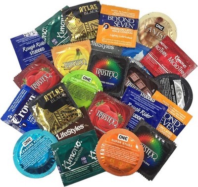 Ultimate Sampler Pack Lubricated Latex Condoms, 24 Count + Brass Case