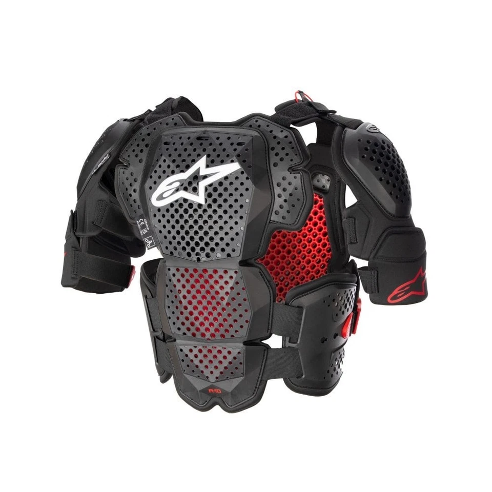 Protector de pecho completo Alpinestars A-10 V2 ultraligero antracita negro rojo Foto 2 de 4