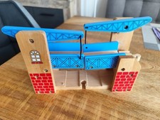 Woodyland Doppelseitige Zugbr&uuml;cke Holz Eisenbahn Br&uuml;cke/Kompatib.Playtive Lupilu