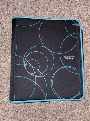 Five Star Mead 2 Inch Zipper Binder 3 Ring Binder Black/Teal - Image 1 of 3