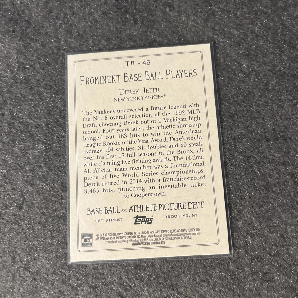 2020 Topps Update Series - Turkey Red 2020 Derek Jeter #TR-49 - Image 2 of 2
