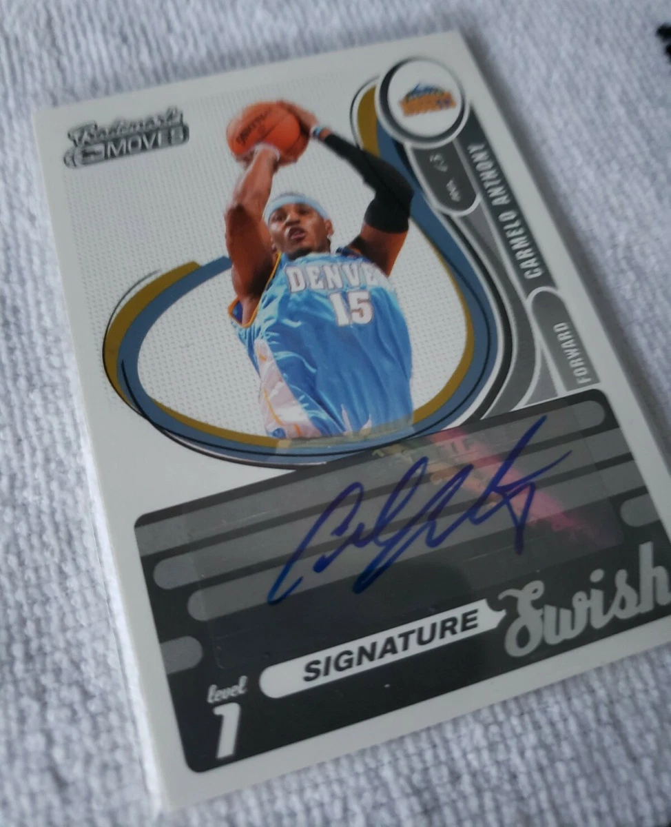 2006-07 Topps Trademark Moves Signature Swish Card Carmelo Anthony Auto #d /75