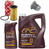 MotoröL Filter Set Mannol 5W-40 6 Liter + Schraube FüR Dacia Dokker Sandero 1.5