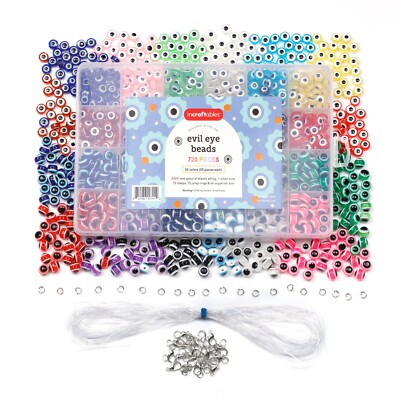 Incraftables Evil Eye Beads for Jewelry Making (24 colors).
