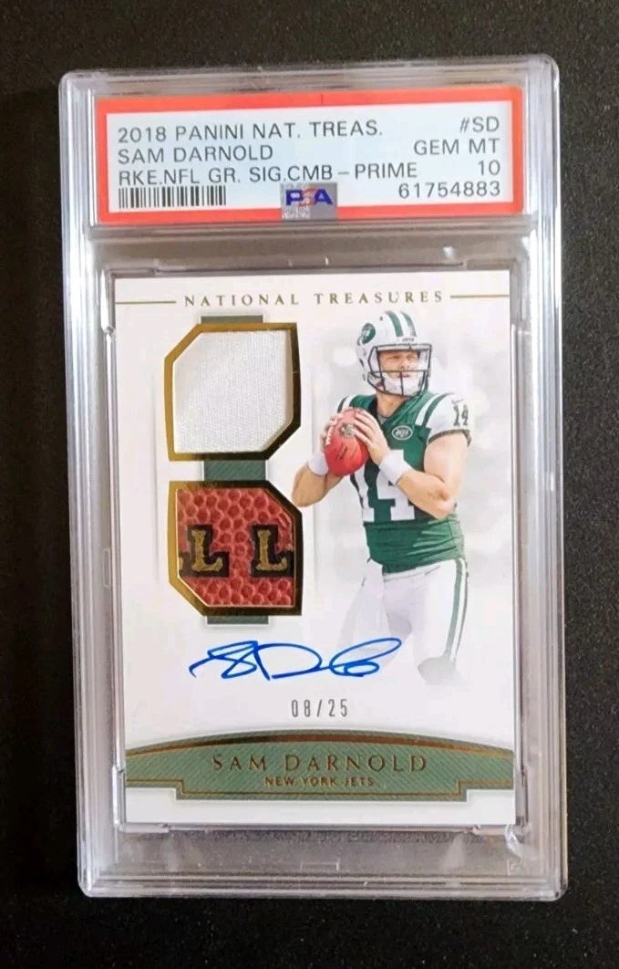 Sam Darnold Panini National Treasures Rookie NFL Gear Signature Combos #SD Prime