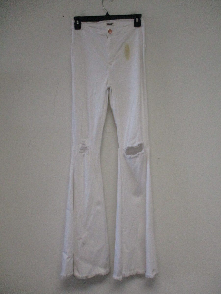 Vibrant MIU Jeans Women 11 Solid White Bell Bottom Flares Vibrant MIU Jeans Women 11 Solid White Bell Bottom Flares
