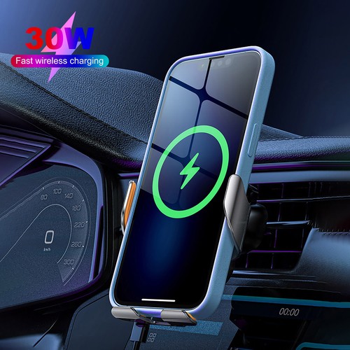 30W Wireless Charger Car Mount Air Vent Bracket For iPhone 14 13 Samsung S23 S22 - Picture 19 of 20
