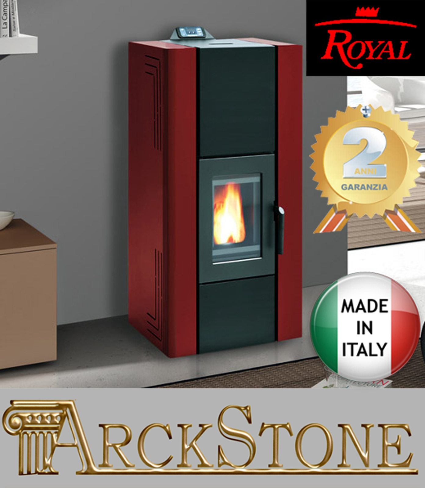 Arckstone Thermo Stove Boiler Water Pellet Royal Palazzetti Idro 270 Red 29  Kw | eBay