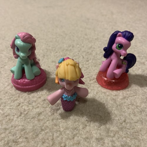My Little Pony MLP Lot 3 Mini Toy Figures Ponyville 2007 Kimono Minty Mermaid