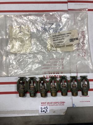 Lot Of 7 BRASS Fire Sprinkler Heads SP 165F 74C TY3211 SP LPCB 2010 New Wax Coat