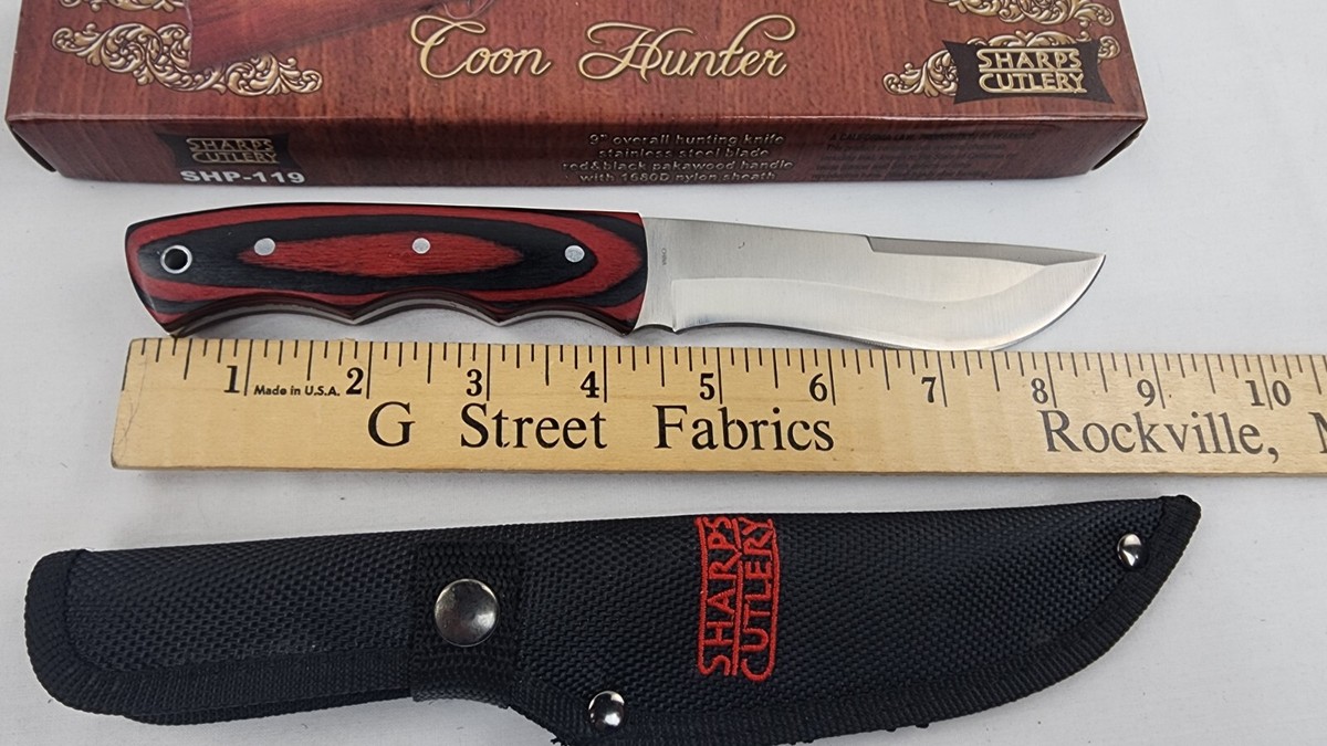 NIB Sharps Cutlery SHP-119 Coon Hunter Fixed Blade Knife 9