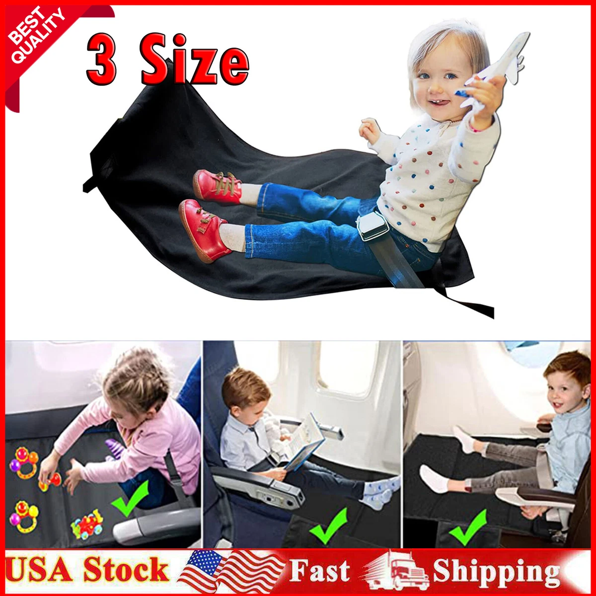 Toddler Airplane Seat, Baby Airplane Travel Footrest Bed, Portable Airplane  Foot Hammock for Kids, Baby Airplane Footrest Bed Airplane Travel