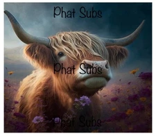 20oz Sublimation Tumbler Wrap Highland Cow Field Ready To Press Heat Transfer