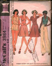3984 Vintage McCalls Sewing Pattern Misses Skirt Top Jacket Pants Shorts Step by