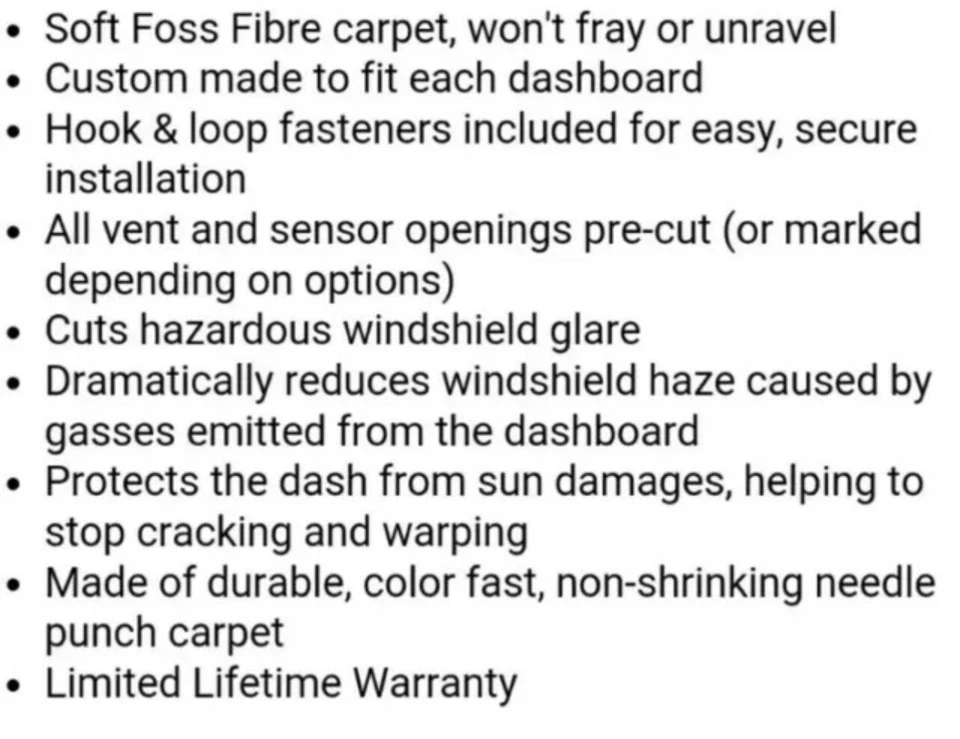 Volkswagen Rabbit Truck 1981-1984 cubierta de tablero alfombrilla tablero pad Foto 4 de 4