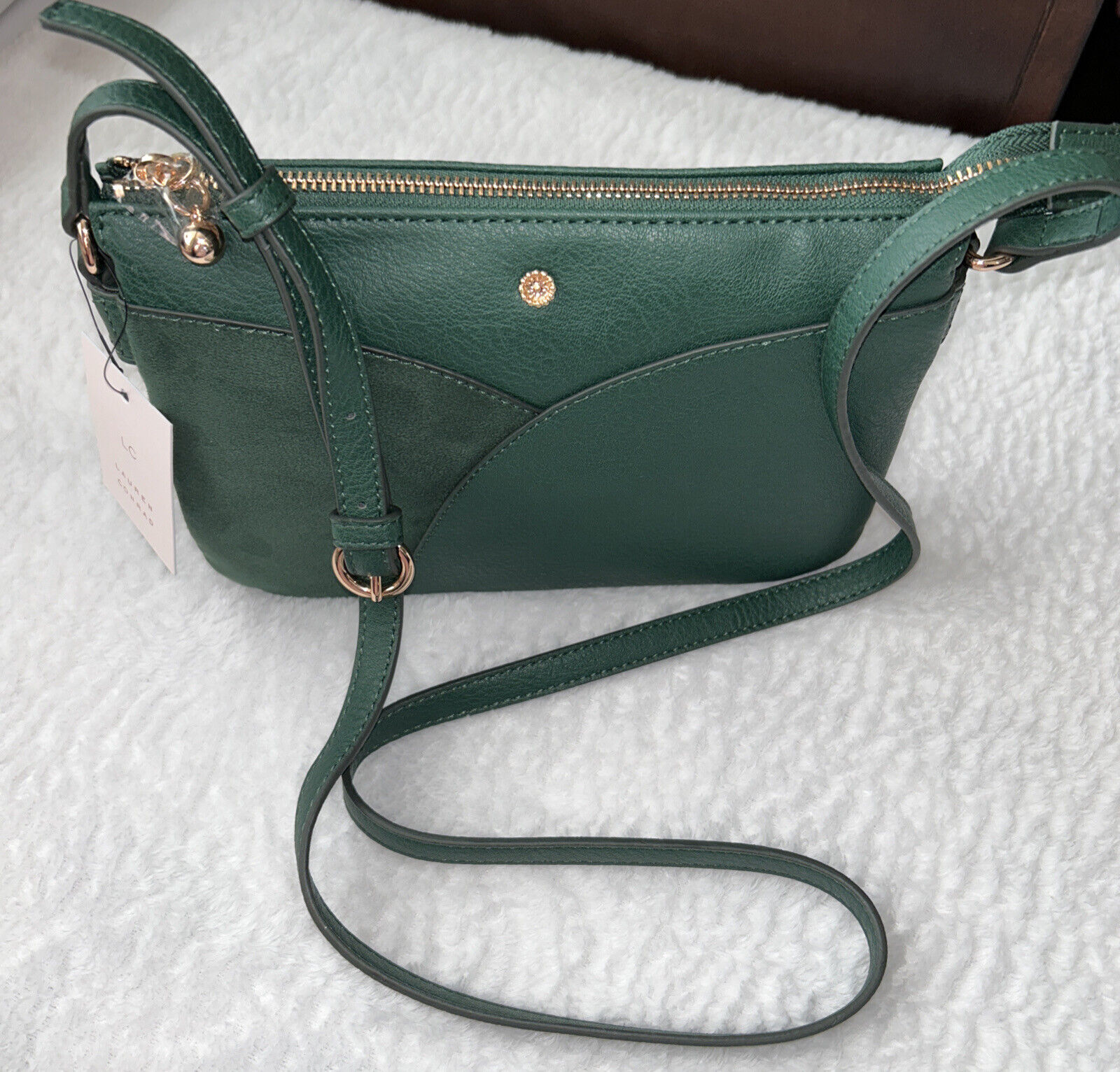 LC Lauren Conrad Candide Crossbody Handbag Handbag Dark Green NWT