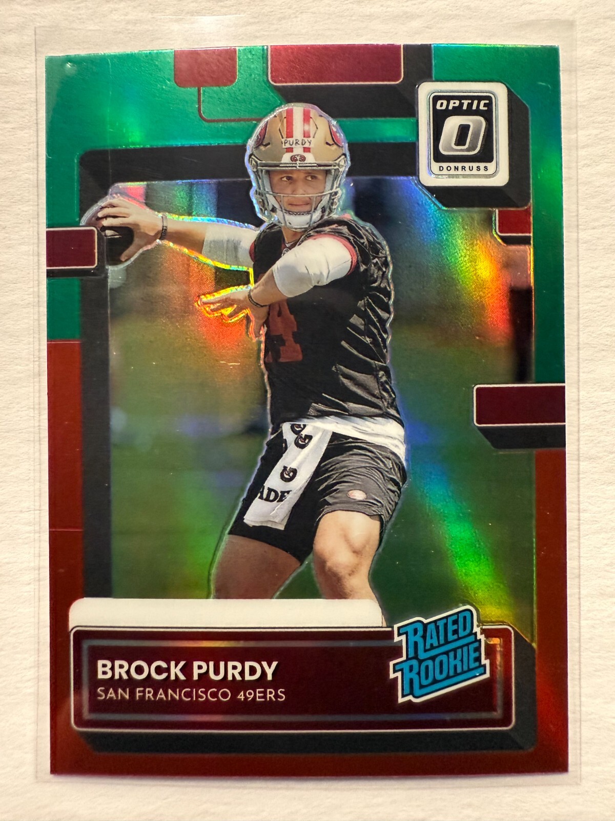 2022 Donruss - #P374 Brock Purdy - RC OPTIC PREVIEW RED & GREEN