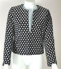 Banana Republic Black White Woven Circle Geometric Blazer Jacket Sz 2 - NWT