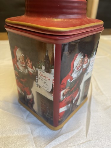 Holiday Portraits Stoneware Canister Red Coca Cola Christmas Santa Coke Sakura - Picture 4 of 15