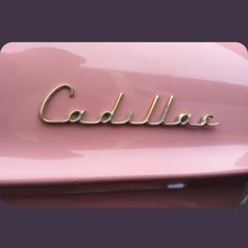 Distintivo Cadillac su rosa ***Insegna in latta per auto d'epoca*** 8" x 12"