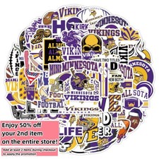 50pcs Waterproof Vinyl Stickers Minnesota Vikings NFL Football Phone Luggage Car