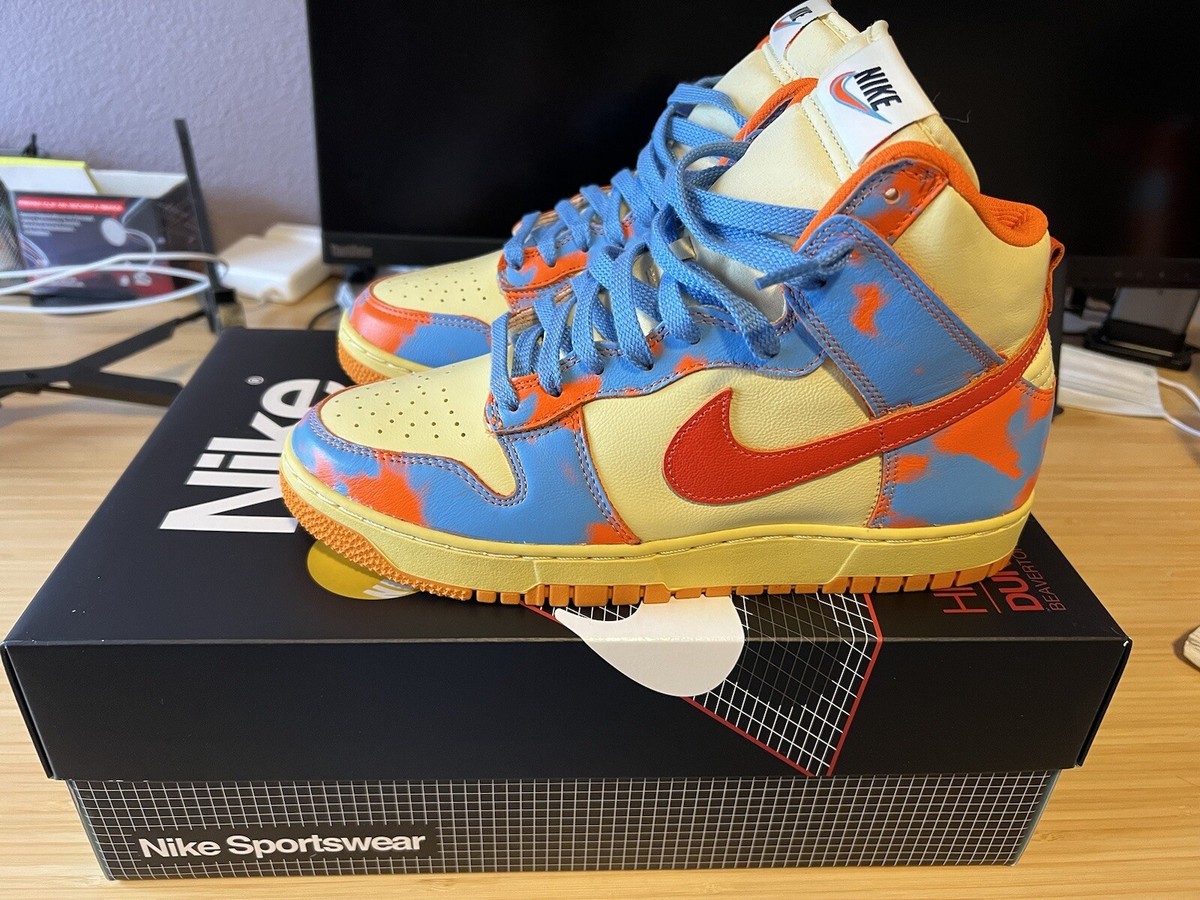 Size 9 - Nike Dunk High 1985 SP Orange Acid Wash 2022