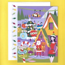 SHAG Josh Agle Xmas Art Holiday Christmas Greeting Card SANTA'S VILLAGE WORKSHOP