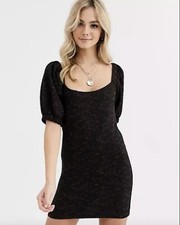 Free People Women's Sunset Off-The-Shoulder Puff Sleeve Mini Dress Size Medium