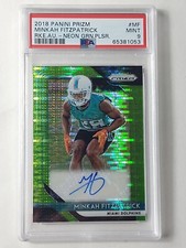 2018 PANINI PRIZM GREEN PULSAR NEON MINKAH FITZPATRICK AUTO AUTOGRAPH PSA 9 MINT