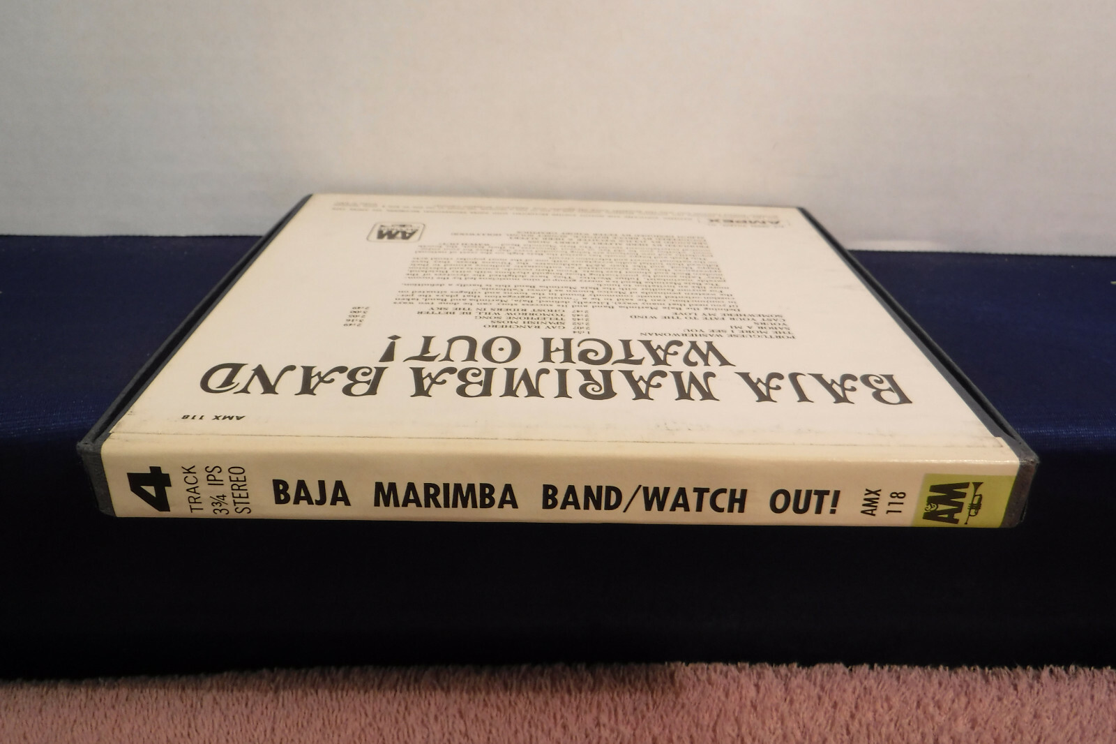 Baja Marimba Band, Watch Out!, AMX 118, 4 track 3.75 IPS Reel to Reel