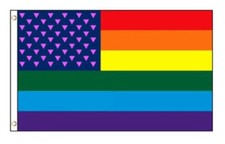 LGBTQ Rainbow Glory Pride Flag With Grommets 3' X 5' 100D W/ GROMMETS