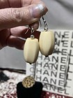 Necklace And pierced Earrings Coordinating Set Cream Color Bead — photo 6