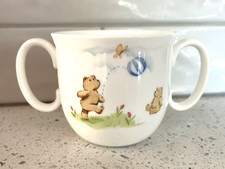 2 Handled Baby Toddler Mug Vintage Noritake Japan Busy Bear Shower Gift