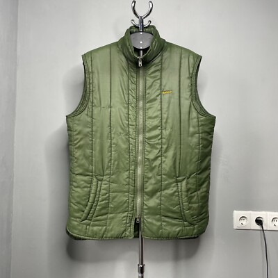 Barbour Vintage 80s Men's Green Nylon Gilet Vest – Size XL