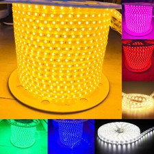 10-100M 110V SMD 5050 LED Strip Light 60LED/M Flexible Home Outdoor Rope US Plug