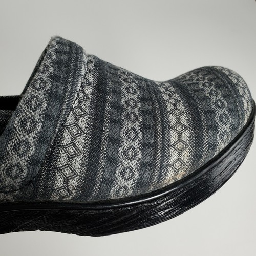 BOC Born Clogs Womens 10 M Nadiyya Shoes Striped Slip On Black White Fabric Work - Picture 8 of 12