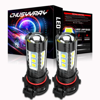 For Dodge Challenger 2009-2014 5202/H16 2x 6000K White LED Fog Light Bulbs