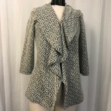 Calvin Klein Women's Blazer Black White Print Size 8 P
