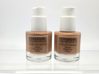 2x COVERGIRL Clean Fresh Primer Color Correcting Serum & Moisturizer, 1 oz, DEEP