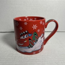 Disney Parks DCA Cars Lightning McQueen Mug Dashing Through The Snow Cup RARE