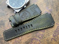 24mm handmade watch strap, Bell  Ross logo, Vintage