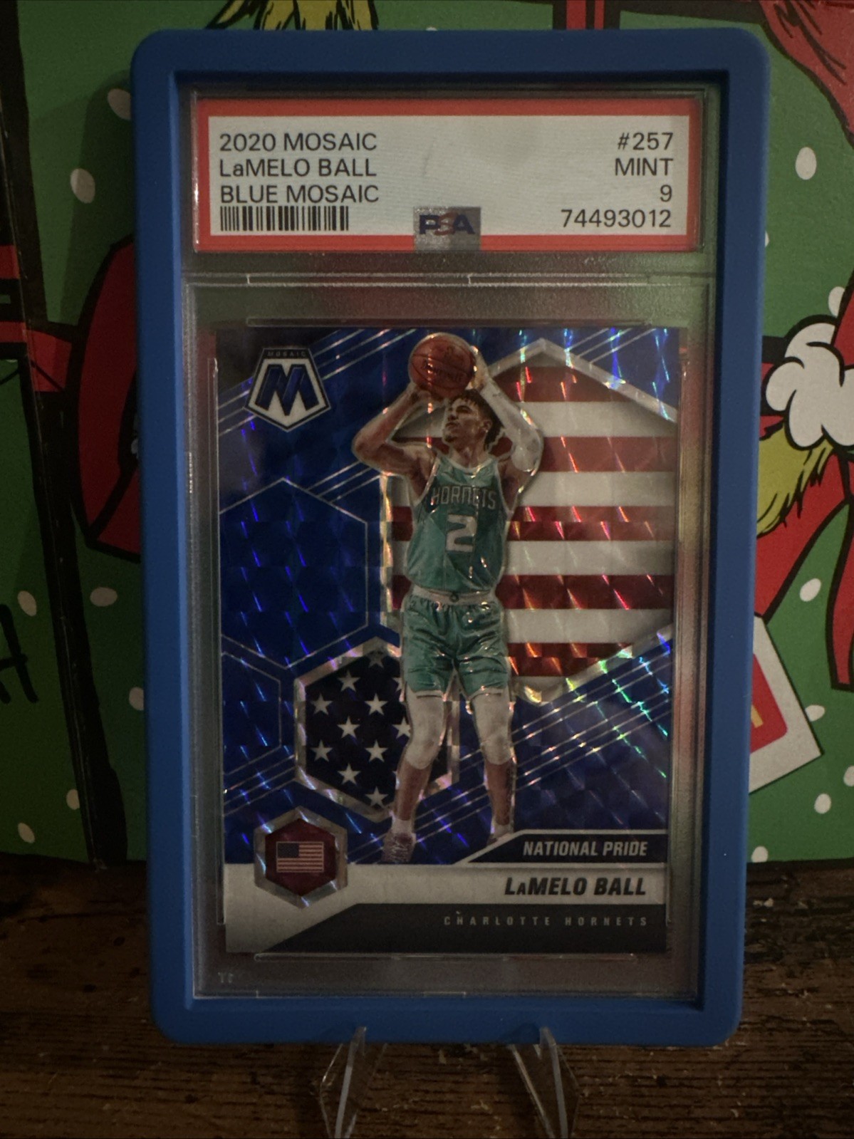 2020-21 Panini Mosaic-National Pride LaMelo Ball #257 Blue Mosaic Prizm /99 (RC)