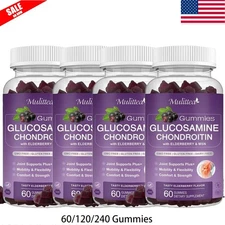 2/4 Pack Glucosamine Chondroitin MSM Joint Health Supplement 120/240 Gummies