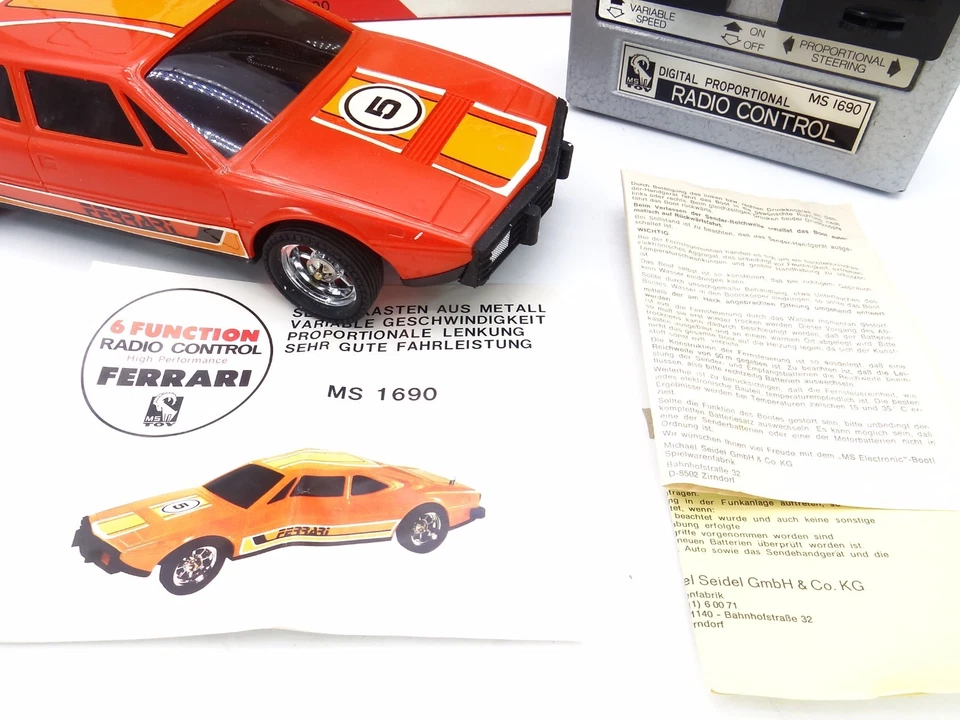 RC Ferrari GT4 Dino Ferngesteuert Auto Alt RC Vintage Spielzeug MS Toy 1960 OVP - Bild 3 von 4