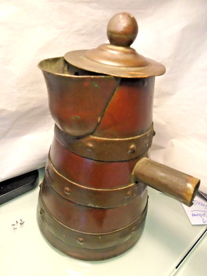 Antique Copper/Brass- Coffee, Hot Chocolate, Pot -Hecho en Mexico-handmade