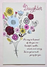 Happy Birthday Daughter / Greeting Card Large Format incl. Envelope 5.5 8"