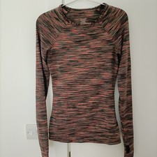 sweaty betty multicoloured long sleeve fitness yoga top UK size 8 10 xs